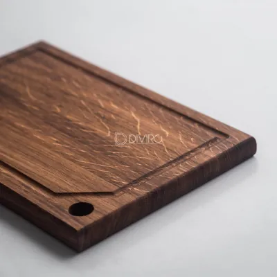 Доска с желобком из дуба, 30×20 см (тонированная) от мастерской DIVIRO